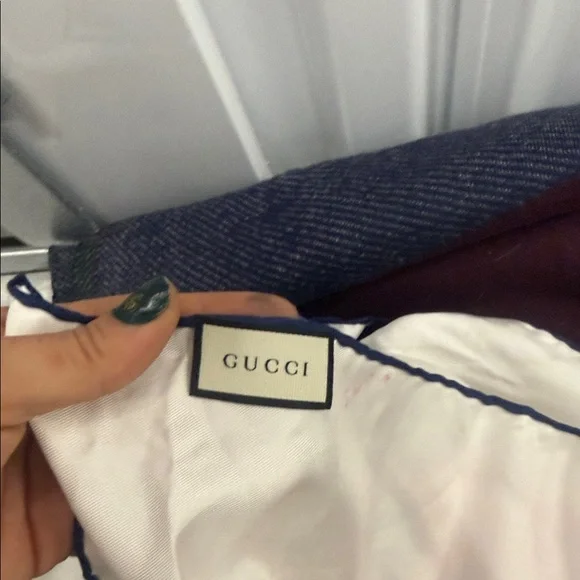 Gucci Red and Blue Abstract Scarf